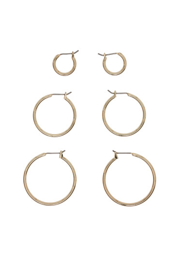 Pieces Комплект 3 чифта обеци Pcmela 17146768 Златист - Mera.bg