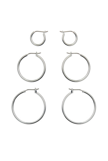 Pieces Комплект 3 чифта обеци Pcmela 17146768 Сребрист - Mera.bg