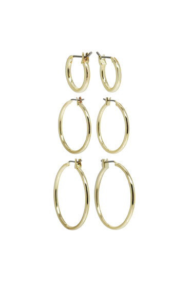 Pieces Комплект 3 чифта обеци Pcmela 17146768 Златист - Mera.bg