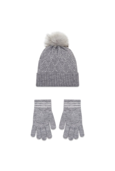 Pieces Комплект шапка и ръкавици Carine 17130999 Medium Grey Melange - Mera.bg