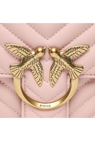 Pinko Дамска чанта Love Bell Classic 100046 A0GK Cipria/Antique Gold 081Q - Mera.bg