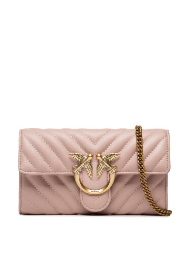 Pinko Дамска чанта Love Wallet Chevron 3 Cl AI 22-23 PLTT 1P22UP A03Z Cipria O81Q - Mera.bg