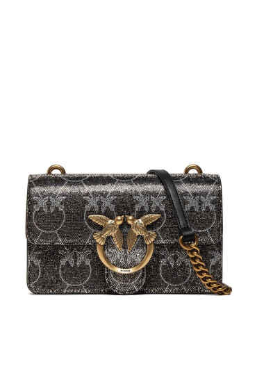 Pinko Дамска чанта Love Mini Shiny Logo AL 22-23 PLTT 1P22YK A03W Titanio/Antique Gold ZZEQ - Mera.bg