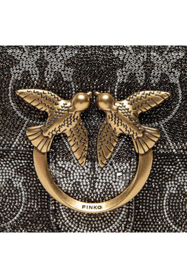 Pinko Дамска чанта Love Mini Shiny Logo AL 22-23 PLTT 1P22YK A03W Titanio/Antique Gold ZZEQ - Mera.bg