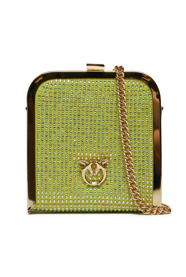 Pinko Дамска чанта Box Clutch 101514 A159 Giallo Lime/Shiny Gold S63U - Mera.bg