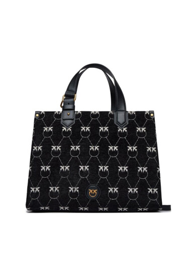 Pinko Дамска чанта Box Shopping Orizzontale AI 23-24 PLTT 101572 A10S Nero/Bianco/Antique Gold ZZ2Q - Mera.bg