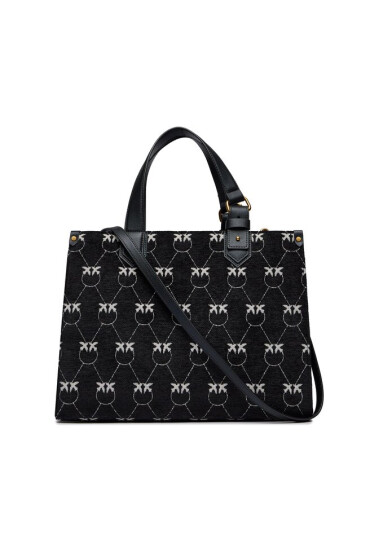 Pinko Дамска чанта Box Shopping Orizzontale AI 23-24 PLTT 101572 A10S Nero/Bianco/Antique Gold ZZ2Q - Mera.bg