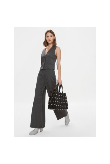 Pinko Дамска чанта Box Shopping Orizzontale AI 23-24 PLTT 101572 A10S Nero/Bianco/Antique Gold ZZ2Q - Mera.bg