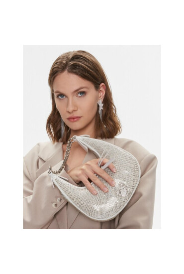 Pinko Дамска чанта Brioche Hobo Mini AI 23-24 PLTT 101433 A159 I30N Сив - Mera.bg
