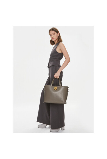 Pinko Дамска чанта Brioche Shopper AI 23-24 PLTT 101804 A106 Сив - Mera.bg