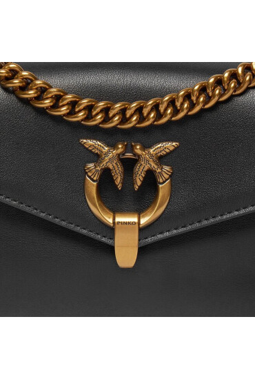 Pinko Дамска чанта Cupido Baguette 101750 A0Q0 Nero/Antique Gold Z99Q - Mera.bg