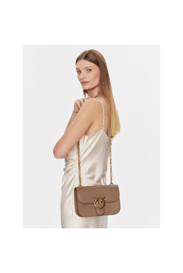 Pinko Дамска чанта Love Bell Classic AI 23-24 PLTT 100046 A14P Biscotto Zenzero D01Q - Mera.bg