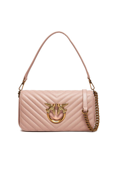 Pinko Дамска чанта Love Click Baguette Mini 100068 A0GK Cipria/Antique Gold O81Q - Mera.bg