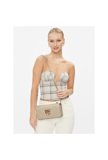 PINKO Дамска чанта Love Click Baguette Mini AI 23-24 PLTT 100068 A136 Екрю - Mera.bg