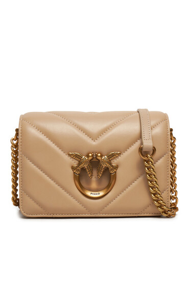 PINKO Дамска чанта Love Click Mini AI 100067 A136 Бежов - Mera.bg