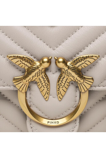 Pinko Дамска чанта Love Icon Mini Dc 100074 A0GK Grigio Pinguino/Antique Gold I30Q - Mera.bg