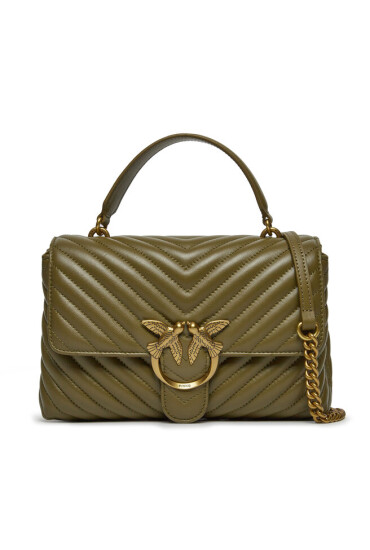 Pinko Дамска чанта Love Lady Puff Classic Cl PE 23 PLTT 100043 A0GK Verde Abete/Antique Gold - Mera.bg