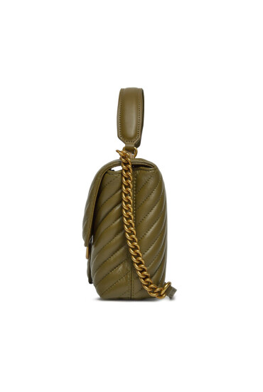 Pinko Дамска чанта Love Lady Puff Classic Cl PE 23 PLTT 100043 A0GK Verde Abete/Antique Gold - Mera.bg