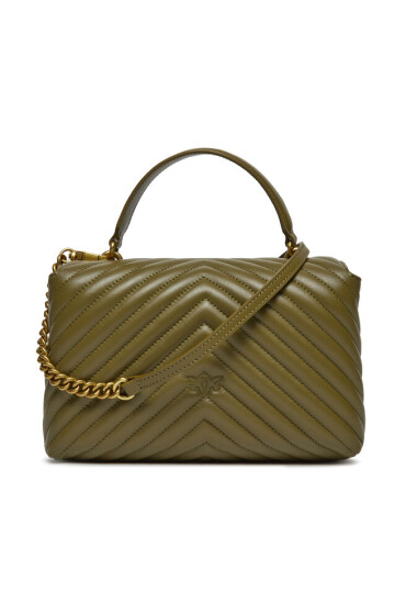 Pinko Дамска чанта Love Lady Puff Classic Cl PE 23 PLTT 100043 A0GK Verde Abete/Antique Gold - Mera.bg