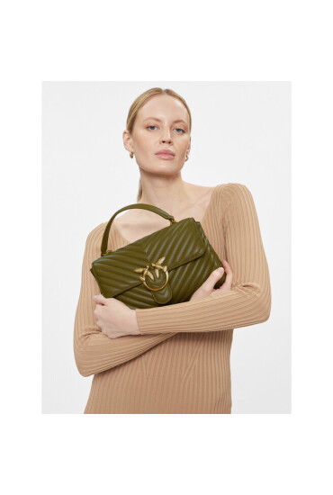 Pinko Дамска чанта Love Lady Puff Classic Cl PE 23 PLTT 100043 A0GK Verde Abete/Antique Gold - Mera.bg