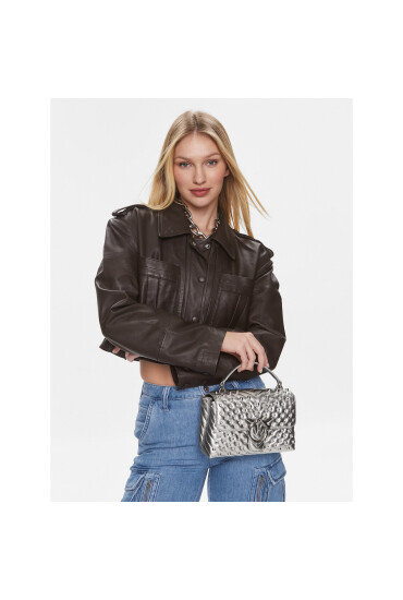 PINKO Дамска чанта Love Lady Puff Mini Cl . PE 24 PLTT 100044 A1EZ Сребрист - Mera.bg