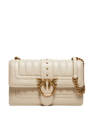 Pinko Дамска чанта Love One Classic Cl Single Side PE 24 PLTT 102823 A1F1 Екрю - Mera.bg