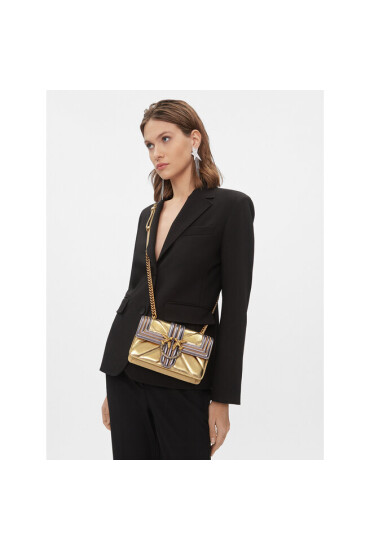 Pinko Дамска чанта Love One Mini Cl AI 23-24 PLTT 100059 A179 Gold ZZLQ - Mera.bg