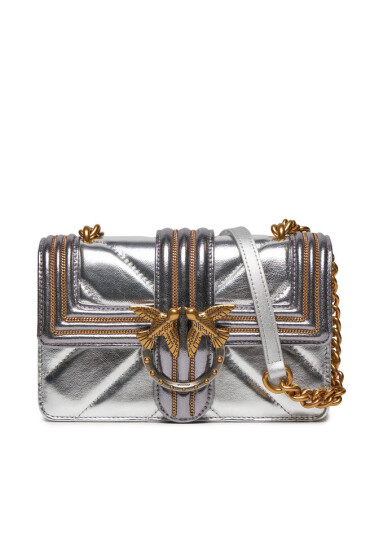 PINKO Дамска чанта Love One Mini Cl AI 23-24 PLTT 100059 A179 Сребрист - Mera.bg