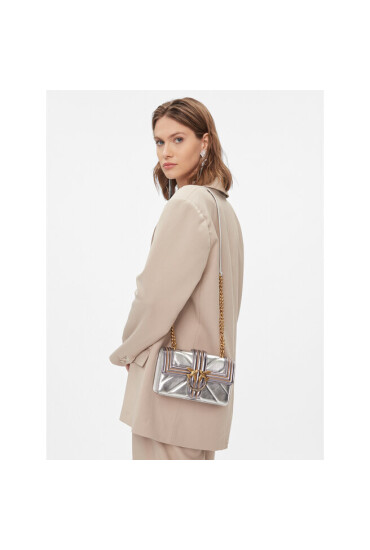 PINKO Дамска чанта Love One Mini Cl AI 23-24 PLTT 100059 A179 Сребрист - Mera.bg