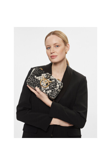 Pinko Дамска чанта Love One Mini Cl AI 23-24 PLTT 100059 A17A Bianco/Nero ZZ1Q - Mera.bg