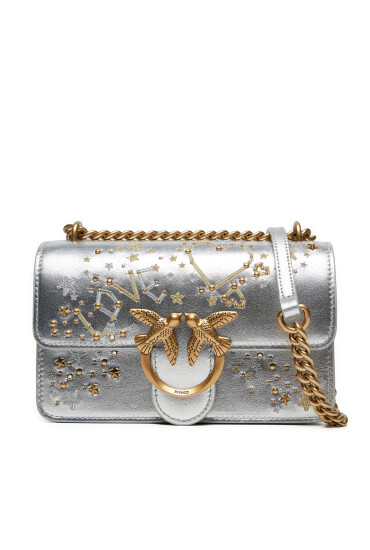 PINKO Дамска чанта Love One Mini Dc AI 24-25 PLTT 100074 A1YW Сребрист - Mera.bg