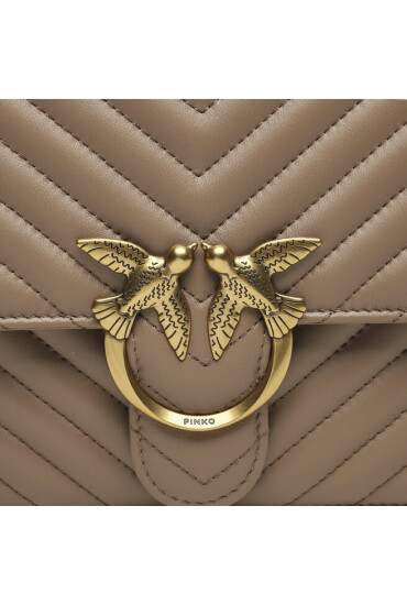 Pinko Дамска чанта Love One Top Handle Classic Ligh AI 23-24 PLTT 100066 A0GK Beige D01Q - Mera.bg
