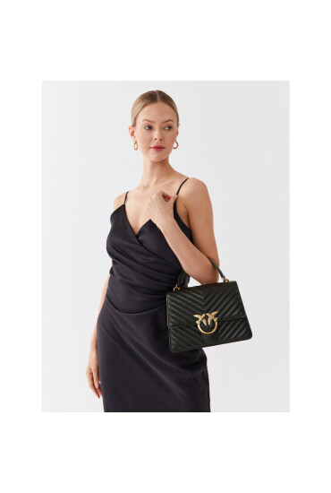 Pinko Дамска чанта Love One Top Handle Classic Ligh PE 23 PLTT 100066 A0GK Dark Brown M04Q - Mera.bg