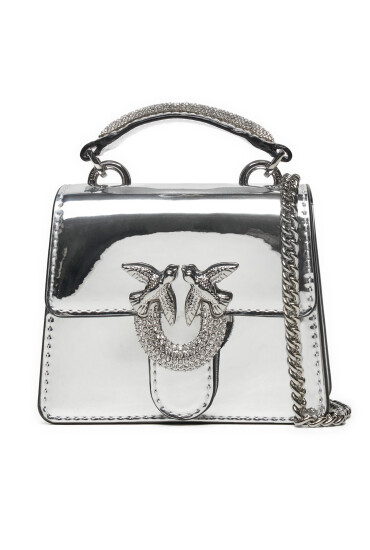PINKO Дамска чанта Love One Top Handle Micro Light AI 24-25 PLTT 102740 A1JD Сребрист - Mera.bg