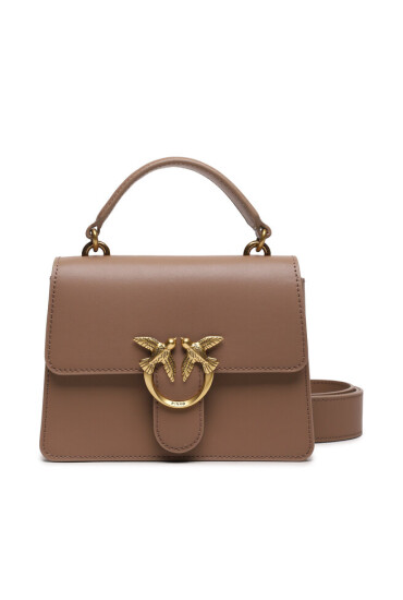 Pinko Дамска чанта Love One Top Handle Mini Light 100071 A0F1 Biscotto Zenzero/Antique Gold - Mera.bg