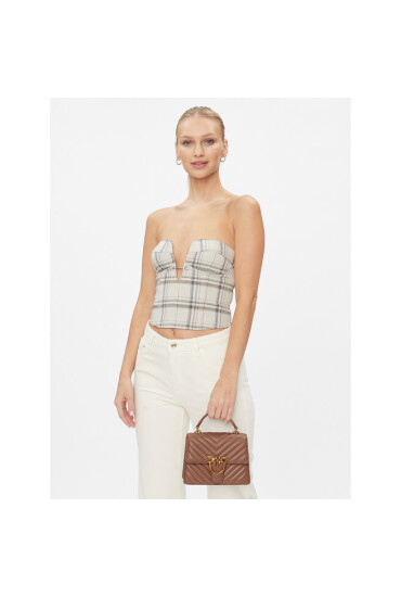 Pinko Дамска чанта Love One Top Handle Mini Light 100071 A0GK Beige D01Q - Mera.bg