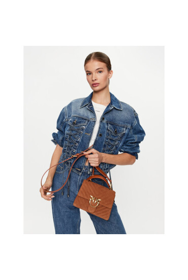 Pinko Дамска чанта Love One Top Handle Mini Light PE 23 PLTT 100071 A0F6 Cuoio L58Q - Mera.bg