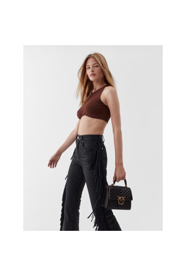 Pinko Дамска чанта Love One Top Handle Mini Light PE 23 PLTT 100071 A0GK Dark Brown M04Q - Mera.bg