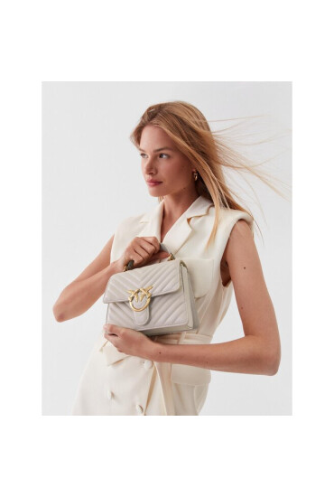 PINKO Дамска чанта Love One Top Handle Mini Light PE 23 PLTT 100071 A0GK Сив - Mera.bg