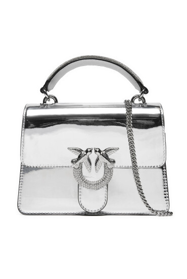 PINKO Дамска чанта Love One Top Handle Mini Light AI 24-25 PLTT 100071 A1JD Сребрист - Mera.bg
