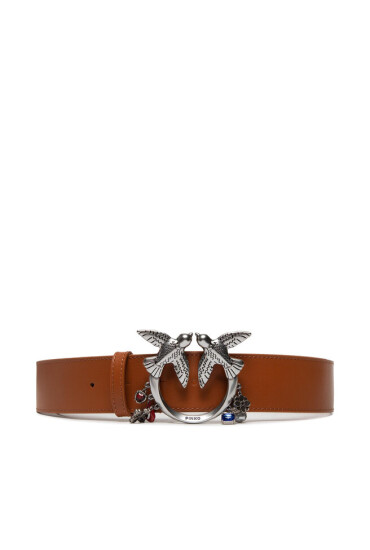 Pinko Дамски колан Love Double Charms Belt H4 PE 22 PLT01 1H211S Y86Q Cuoio L58O - Mera.bg