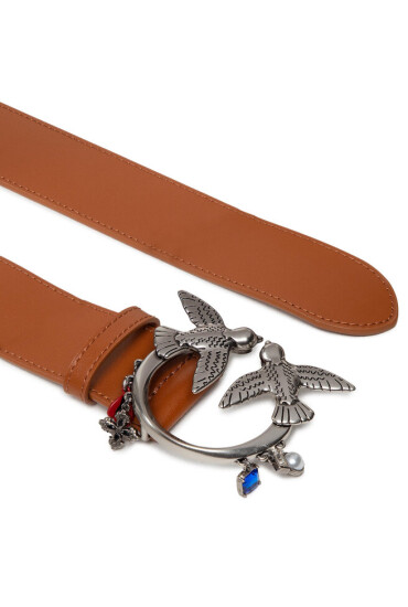 Pinko Дамски колан Love Double Charms Belt H4 PE 22 PLT01 1H211S Y86Q Cuoio L58O - Mera.bg