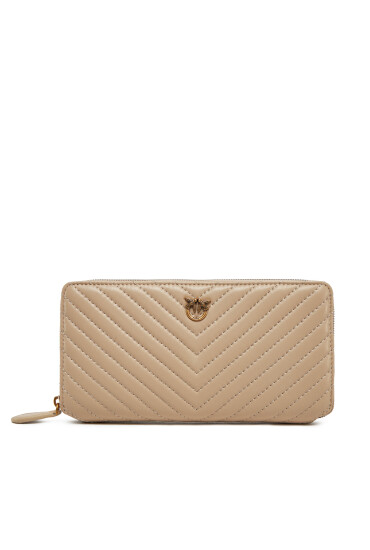 PINKO Голям дамски портфейл Ryder Zip Around AI 24-25 PCPL 100250 A0GK Бежов - Mera.bg