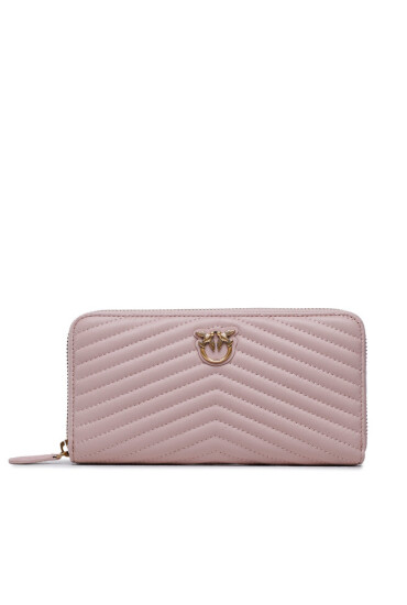 Pinko Голям дамски портфейл Ryder Zip Around Sheep Nappa Chevron 100250 A0GK Cipria/Antique Gold O81Q - Mera.bg