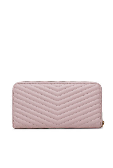 Pinko Голям дамски портфейл Ryder Zip Around Sheep Nappa Chevron 100250 A0GK Cipria/Antique Gold O81Q - Mera.bg