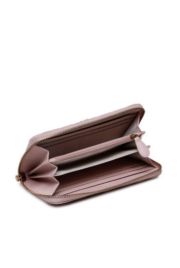 Pinko Голям дамски портфейл Ryder Zip Around Sheep Nappa Chevron 100250 A0GK Cipria/Antique Gold O81Q - Mera.bg