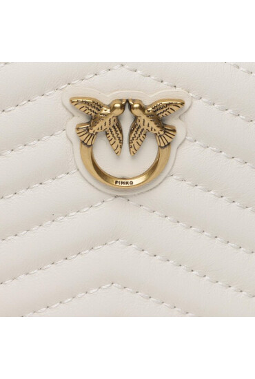 Pinko Голям дамски портфейл Taylor Zip Around PE 23 PCPL 100249 A0GK Bianco Seta/Antique Gold Z14Q - Mera.bg