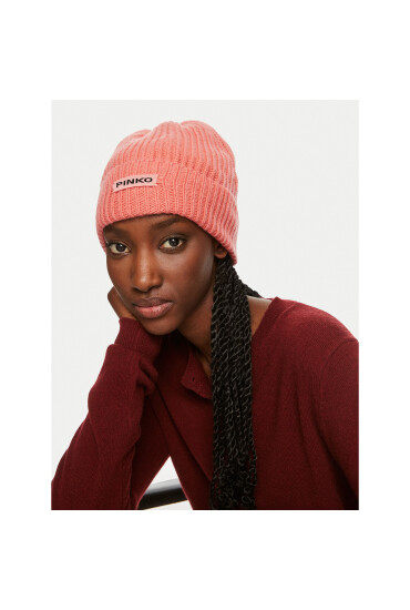 PINKO Шапка Lambkin Cuffia AI 24-25 BLK01 104489 A1CH Коралов - Mera.bg