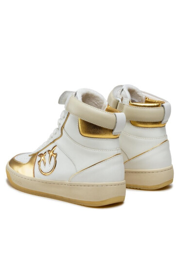 Pinko Сникърси Lorena Basket Hi Sneaker AI 22-23 BLKS1 1H214S A08S Bianco/Oro HZ1 - Mera.bg