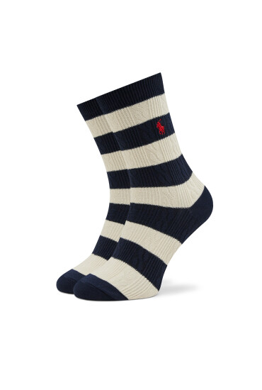Polo Ralph Lauren Чорапи дълги дамски Rugby Cable 455942322002 Тъмносин - Mera.bg